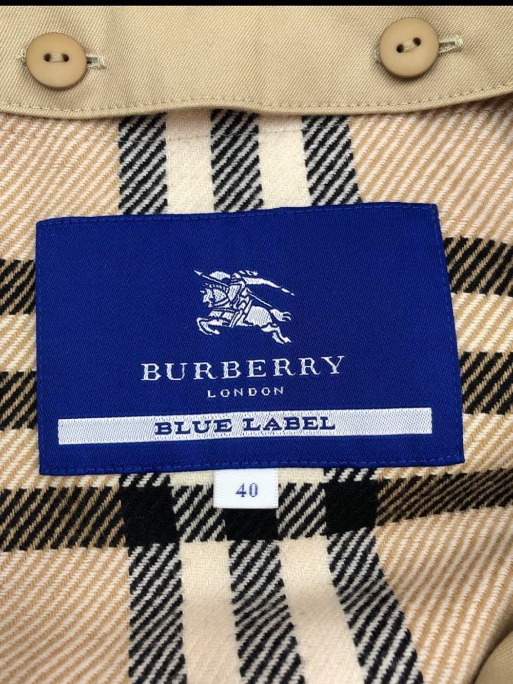 Burberry Blue Label Navy and Beige Check Jacket - Picture 3 of 7